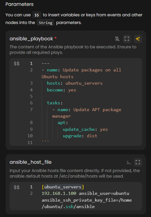 Manual Ansible Playbook Entry