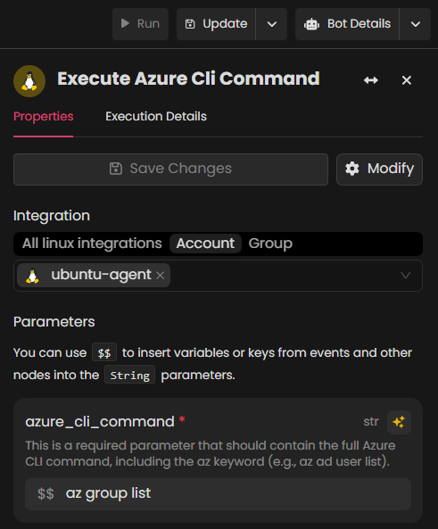 Azure Command Parameter