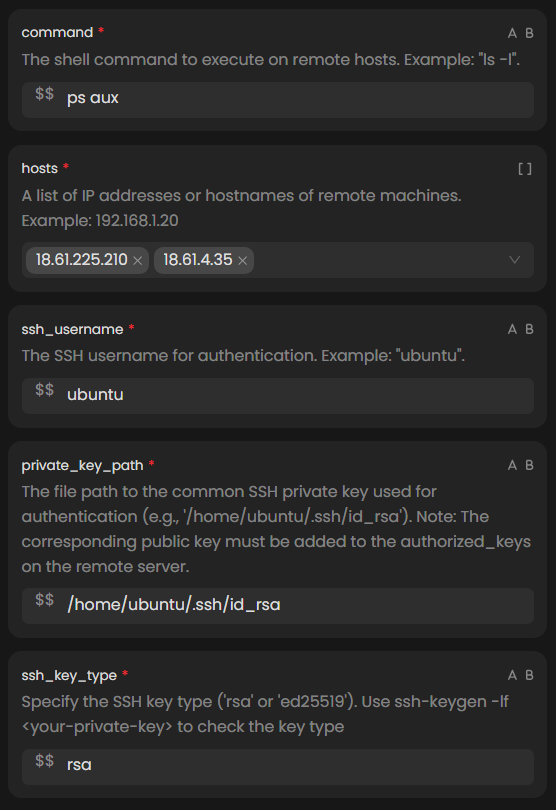 SSH Parameters