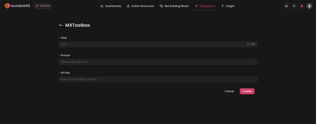 MXToolbox Add Integration