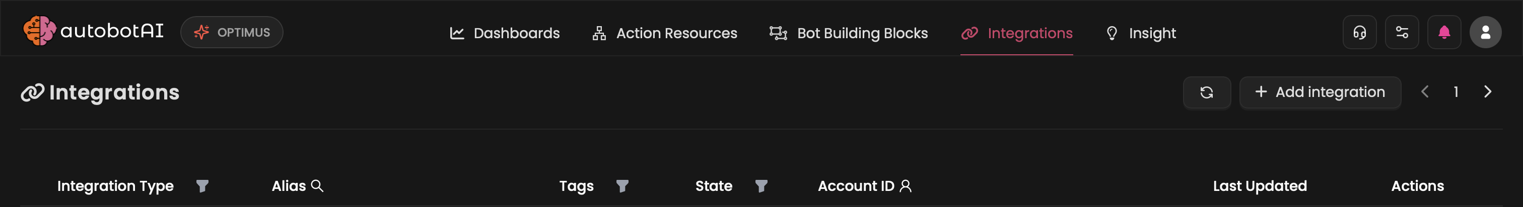 Navigate to Integrations