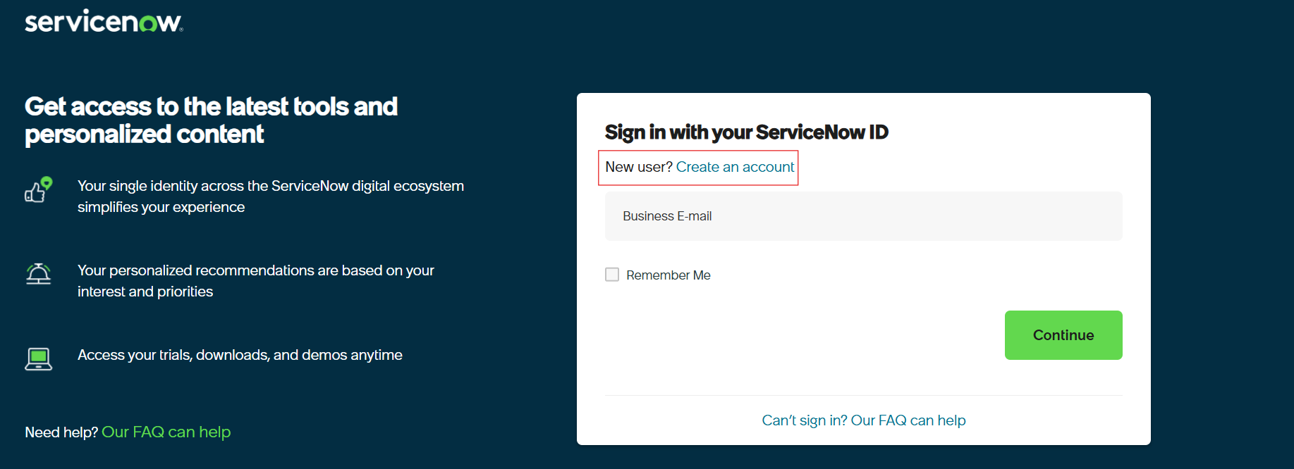 servicenow-create-account